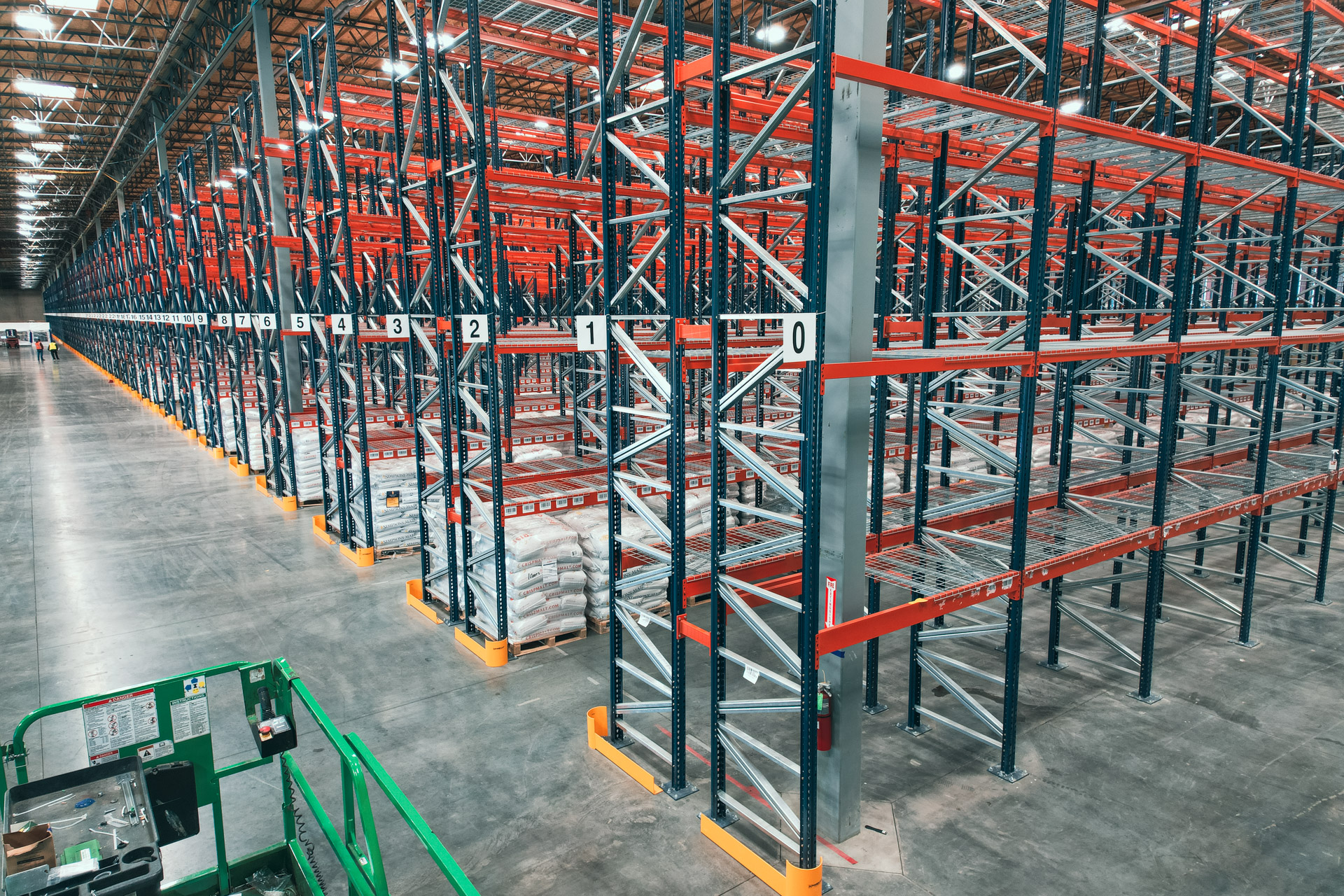 Pallet rack reinstalled in a new South Florida warehouse